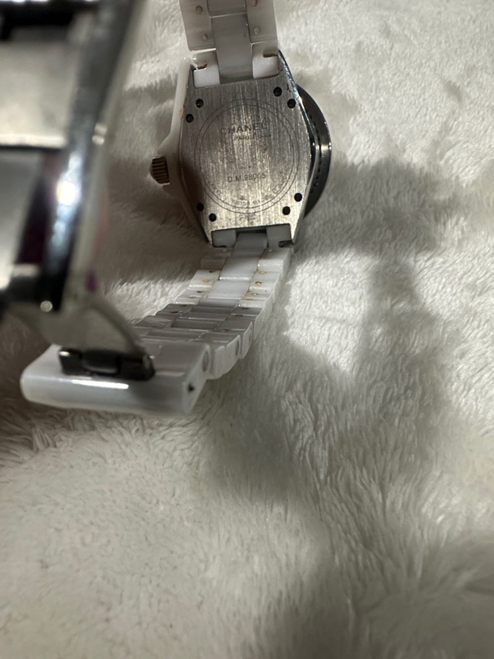 CHANEL White Ceramic J12 Bracelet Watch with Silver Accents - Picture 5 of 5